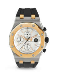 AUDEMARS PIGUET, RARE AND LIMITED EDITION PINK GOLD AND TITANIUM 'ROYAL OAK OFFSHORE CARLSON', REF. 26105IR