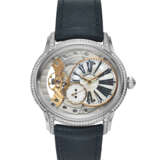 AUDEMARS PIGUET, WHITE GOLD AND DIAMOND-SET SEMI-SKELETONIZED 'MILLENARY', WITH MOTHER OF PEARL DIAL, REF. 77247BC - photo 1