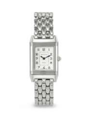 JAEGER-LECOULTRE, STAINLESS STEEL AND DIAMOND-SET 'REVERSO DUETTO', WITH MOTHER OF PEARL DIAL, REF. 266.8.44