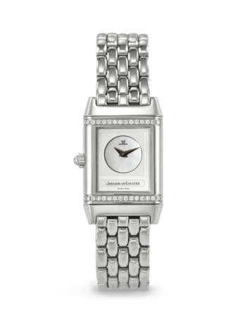JAEGER-LECOULTRE, STAINLESS STEEL AND DIAMOND-SET 'REVERSO DUETTO', WITH MOTHER OF PEARL DIAL, REF. 266.8.44 - photo 2