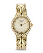 Quarzwerk. PATEK PHILIPPE, RETAILED BY TIFFANY & CO., YELLOW GOLD AND DIAMOND-SET QUARTZ 'LA FLAMME', REF. 4816/3