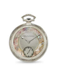 PATEK PHILIPPE, EXTREMELY RARE WHITE GOLD 'MURAT' DECORATED POCKET WATCH, WITH TWO-TONE MOTHER OF PEARL DIAL