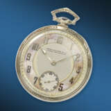 PATEK PHILIPPE, EXTREMELY RARE WHITE GOLD 'MURAT' DECORATED POCKET WATCH, WITH TWO-TONE MOTHER OF PEARL DIAL - Foto 2