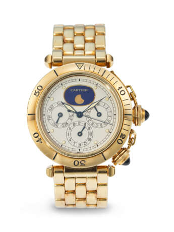 CARTIER, YELLOW GOLD DUAL TIME CALENDAR 'PASHA', REF. 30002 - Foto 1