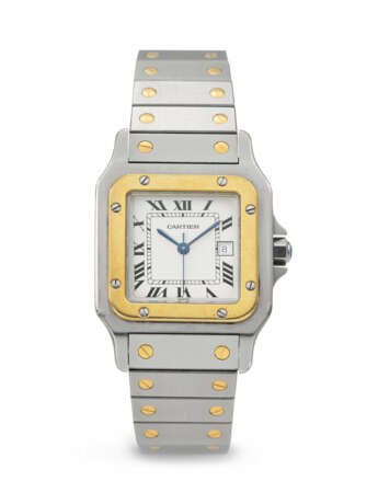 CARTIER, YELLOW GOLD AND STAINLESS STEEL 'SANTOS CARRÉE', REF. 2961 - Foto 1