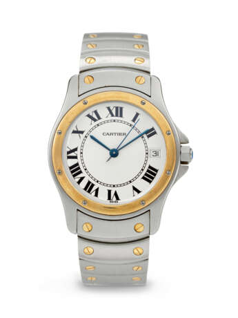 CARTIER, YELLOW GOLD AND STAINLESS STEEL 'SANTOS RONDE', REF. 1910 - фото 1