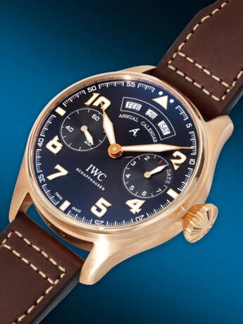 IWC, PINK GOLD LIMITED EDITION ANNUAL CALENDAR 'BIG PILOT ANTOINE DE SAINT EXUPÉRY', WITH 8-DAY POWER RESERVE, REF. IW502706 - photo 2