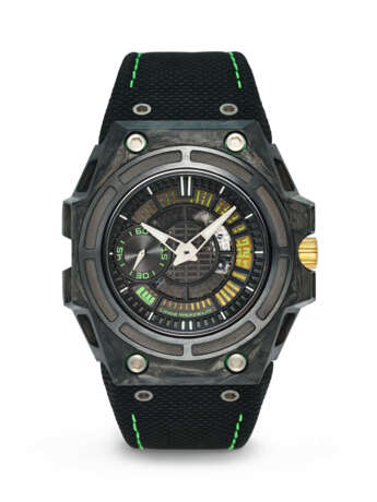 LINDE WERDELIN, LIGHTWEIGHT LIMITED EDITION SEMI-SKELETONIZED CARBON COMPOSITE AND CERAMIC 'SPIDOLITE II TECH GREEN', REF. A.SLTCCG II.1 - photo 1