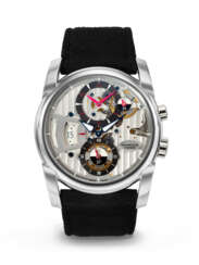 PARMIGIANI FLEURIER, STAINLESS STEEL LIMITED EDITION DUAL TIME 'KALPA TONDA 42 HEMISPHERES' 