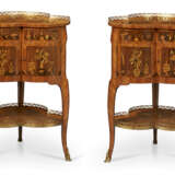 A PAIR OF LOUIS XV STYLE TULIPWOOD, AMARANTH, FRUITWOOD AND MARQUETRY OCCASIONAL TABLES - photo 2