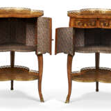 A PAIR OF LOUIS XV STYLE TULIPWOOD, AMARANTH, FRUITWOOD AND MARQUETRY OCCASIONAL TABLES - фото 3