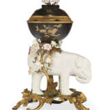 A LOUIS XV ORMOLU-MOUNTED, BLANC-DE-CHINE, FRENCH PORCELAIN AND JAPANESE LACQUER POTPOURRI VASE - photo 1