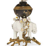 A LOUIS XV ORMOLU-MOUNTED, BLANC-DE-CHINE, FRENCH PORCELAIN AND JAPANESE LACQUER POTPOURRI VASE - фото 3