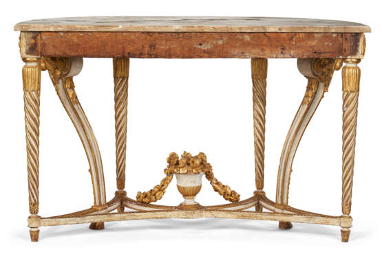 A PAIR OF LATE LOUIS XV WHITE PAINTED AND PARCEL-GILT CONSOLE TABLES - photo 5