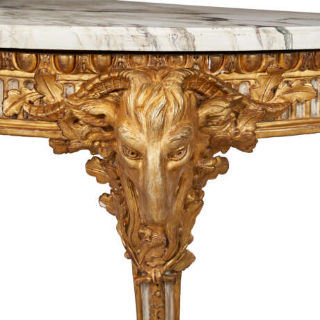 A PAIR OF LATE LOUIS XV WHITE PAINTED AND PARCEL-GILT CONSOLE TABLES - photo 6