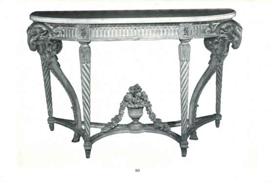A PAIR OF LATE LOUIS XV WHITE PAINTED AND PARCEL-GILT CONSOLE TABLES - photo 15