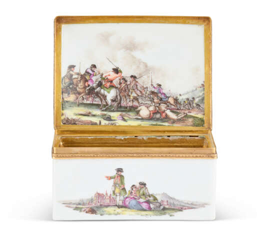 TWO GOLD-MOUNTED MEISSEN PORCELAIN SNUFF BOXES - Foto 4