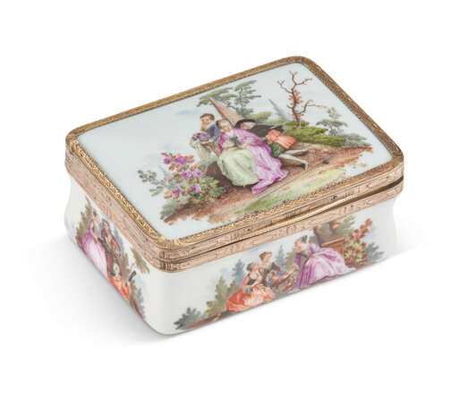 TWO GOLD-MOUNTED MEISSEN PORCELAIN SNUFF BOXES - Foto 5