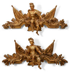 A PAIR OF GILTWOOD OVERDOORS