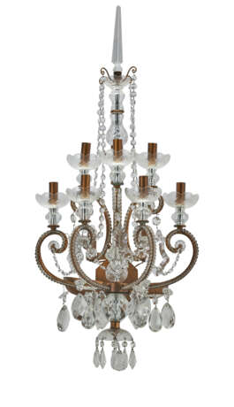 A SET OF FOUR GILT-METAL AND CUT-GLASS WALLLIGHTS - Foto 2
