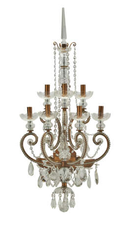 A SET OF FOUR GILT-METAL AND CUT-GLASS WALLLIGHTS - Foto 4