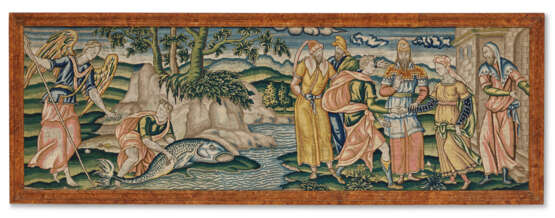 A NEEDLEWORK PANEL WITH SCENES FROM THE LIFE OF TOBIAS - Foto 1