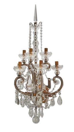 A SET OF FOUR GILT-METAL AND CUT-GLASS WALLLIGHTS - Foto 6
