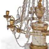 A PAIR OF RUSSIAN ORMOLU, VEINED WHITE MARBLE AND CUT GLASS SIX-LIGHT CANDELABRA - фото 6
