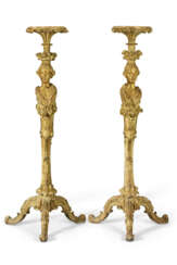 A PAIR OF GEORGE II GILTWOOD TORCHERES