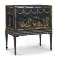 A CHINESE EXPORT BLACK AND GILT LACQUER CHEST-ON-STAND - Prix ​​des enchères