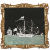 A SET OF TWO GEORGE II CUT-PAPER PICTURES OF SHIPS - photo 2