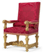 Seat furniture. A LOUIS XIV GILT WALNUT FAUTEUIL