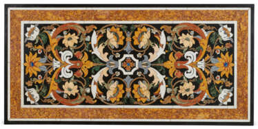 A SOUTH ITALIAN MOTHER-OF-PEARL INLAID SPECIMEN MARBLE TOP