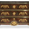 A REGENCE ORMOLU-MOUNTED AND BRASS-INLAID AMARANTH, KINGWOOD, TULIPWOOD AND INDIAN ROSEWOOD COMMODE - Аукционные цены