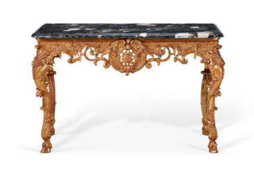 AN EARLY LOUIS XV GILTWOOD SIDE TABLE