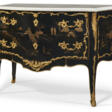 A LOUIS XV ORMOLU-MOUNTED BLACK AND GILT VERNIS-DECORATED COMMODE - Auction prices