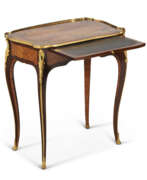 Amarante. A LOUIS XV ORMOLU-MOUNTED AMARANTH, BOIS SATINE, TULIPWOOD AND MARQUETRY TABLE A ECRIRE