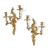 A PAIR OF LOUIS XV ORMOLU TWO-BRANCH WALL LIGHTS - photo 1