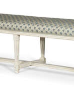 Nicolas-Quinibert Foliot. A ROYAL LOUIS XVI WHITE-PAINTED BEECHWOOD BANQUETTE