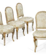 Georges Jacob. A NEAR PAIR OF LOUIS XVI WHITE-PAINTED AND PARCEL-GILT CHAISES