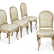 A NEAR PAIR OF LOUIS XVI WHITE-PAINTED AND PARCEL-GILT CHAISES - Jetzt bei der Auktion