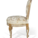 A NEAR PAIR OF LOUIS XVI WHITE-PAINTED AND PARCEL-GILT CHAISES - photo 4
