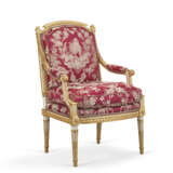 A PAIR OF LOUIS XVI WHITE-PAINTED AND PARCEL-GILT WALNUT FAUTEUILS - фото 4
