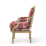 A PAIR OF LOUIS XVI WHITE-PAINTED AND PARCEL-GILT WALNUT FAUTEUILS - фото 7
