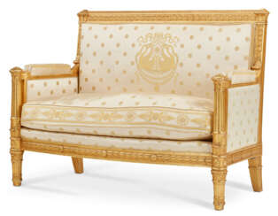 AN EMPIRE GILTWOOD CANAPE