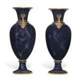 A LARGE PAIR OF ORMOLU-MOUNTED SEVRES PORCELAIN FAUX LAPIS GROUND VASES (VASES FORME OEUF, 3EME GRANDUER) - photo 4