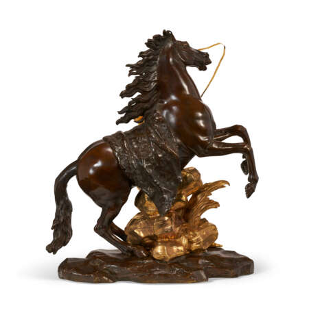 A PAIR OF FRENCH GILT AND PATINATED BRONZE 'MARLY' HORSE GROUPS - photo 15