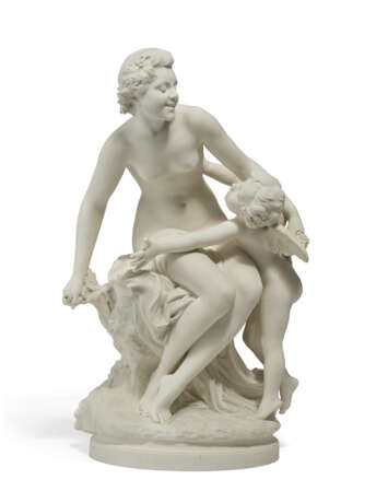 A LARGE SEVRES BISCUIT PORCELAIN FIGURE GROUP, L'AMOUR DESARME - photo 1