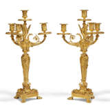A PAIR OF FRENCH ORMOLU FOUR-BRANCH CANDELABRA - photo 1