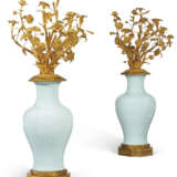 A LARGE PAIR OF FRENCH ORMOLU AND CRACKLE-GLAZED PORCELAIN CANDELABRA - photo 3